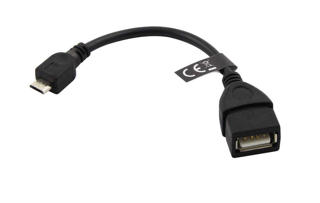 ESPERANZA EB180 cable MICRO USB 2.0 A-B M/F OTG - 10cm USB kabelis