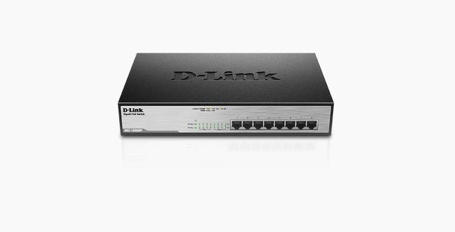 D-Link 8-Port Desktop Gigabit, 8 X PoE+ up to 30W, max. 140W komutators