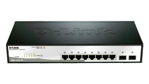 D-Link 10-port 10/100/1000 Gigabit Smart Switch including 2 Combo 1000BaseT/SFP komutators