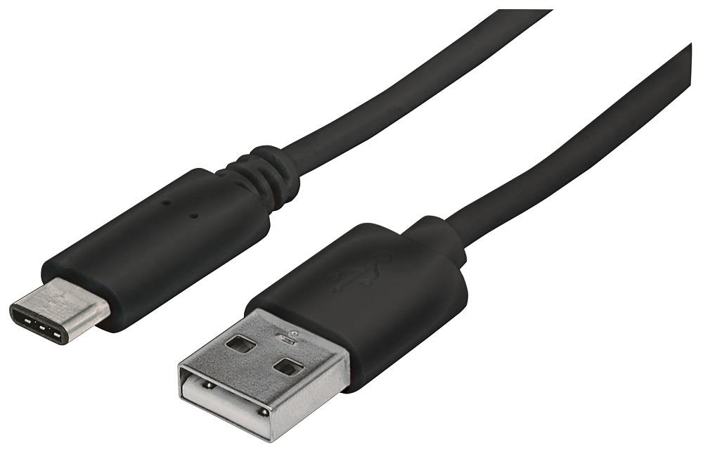 Manhattan USB-C male to A-type male cable 1m black USB 2.0 USB kabelis