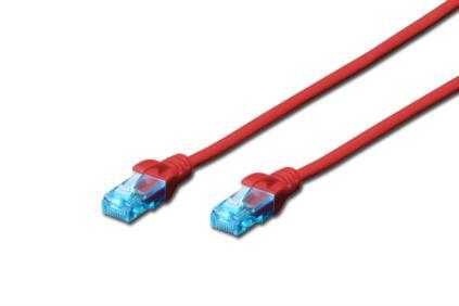 DIGITUS Premium CAT 5e UTP patch cable, Length 5m, Color red kabelis, vads