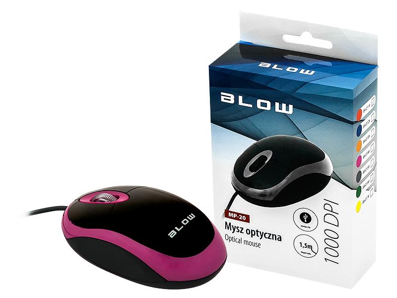 BLOW Optical mouse MP-20 USB pink Datora pele