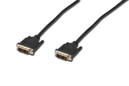 ASSMANN DVI-D SingleLink Connection Cable DVI-D (18+1) M/DVI-D (18+1) M 2m black kabelis video, audio
