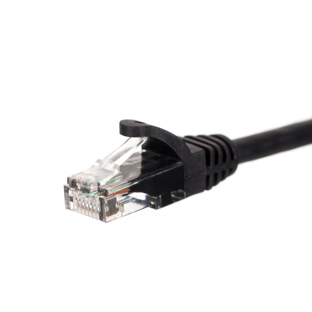 Netrack patch cable RJ45, snagless boot, Cat 6 UTP, 0.25m black kabelis, vads