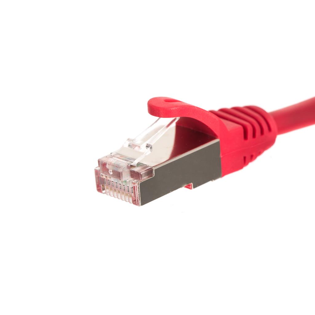 Netrack patch cable RJ45, snagless boot, Cat 5e FTP, 0.25m red kabelis, vads