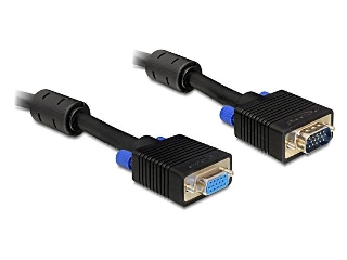 Delock extension cable VGA HD15F/HD15M dual-shielded w/2*ferrite core 15m cable kabelis video, audio