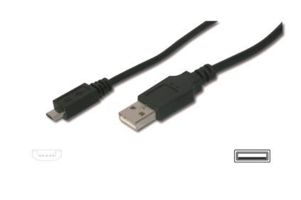 ASSMANN USB 2.0 HighSpeed Connection Cable USB A M (plug)/microUSB B M (plug) 1m kabelis, vads