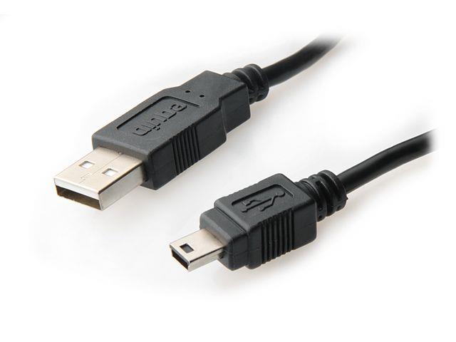 Equip mini USB 2.0 cable AM -> mini5p 1.8m black USB kabelis