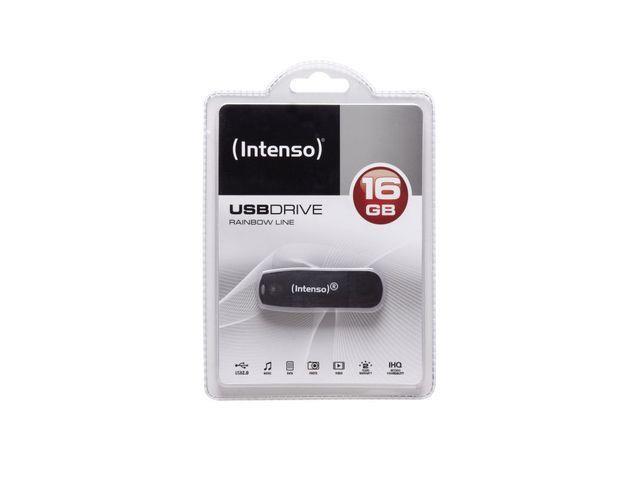 INTENSO Rainbow Line 3502470 (16GB; USB 2.0; black color) USB Flash atmiņa