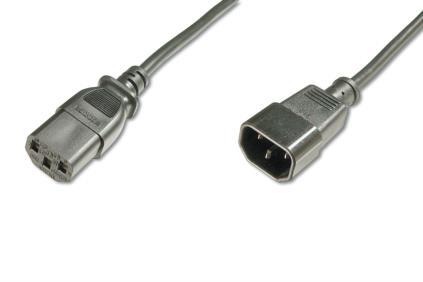 ASSMANN Power Cord Extension cable IEC C14 M (plug)/IEC C13 F (jack) 1,2m black Barošanas kabelis