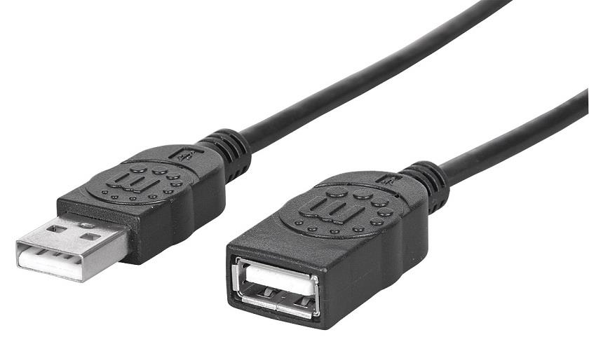 Manhattan Hi-Speed USB Extension Cable A-A M/F 1,8m black USB kabelis