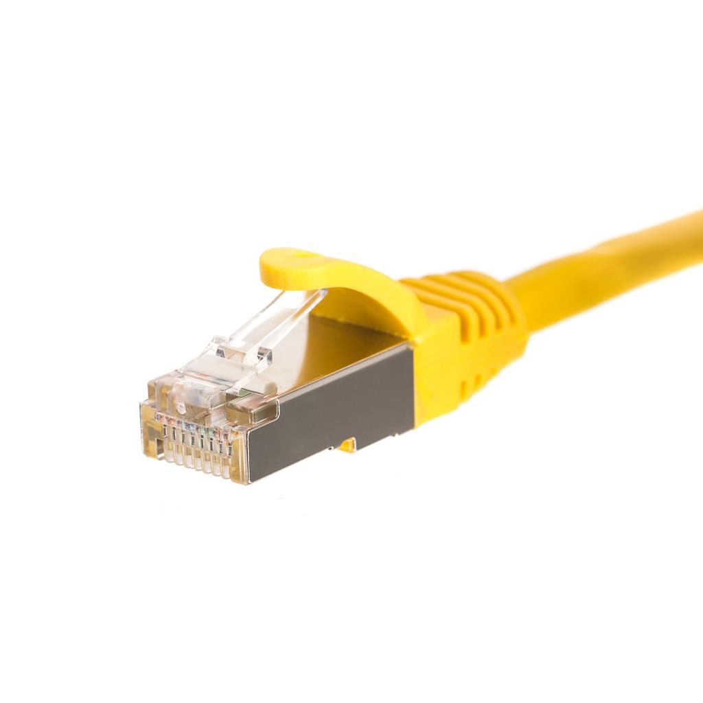 Netrack patch cable RJ45, snagless boot, Cat 5e FTP, 7m yellow kabelis, vads