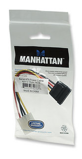 Manhattan SATA Power Cable 16cm (6.3) 4 Pin to 15 Pin, 16 cm SATA 150 kabelis datoram