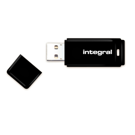 Integral USB 32GB Black, USB 2.0 with removable cap USB Flash atmiņa