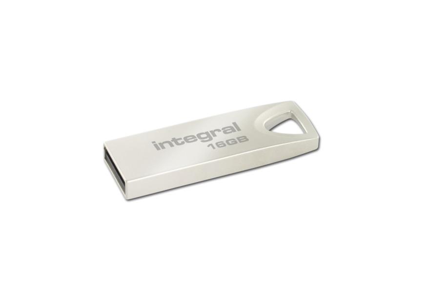 Flashdrive Integral Metal ARC 16GB, Capless, Designed to be carried on key ring USB Flash atmiņa