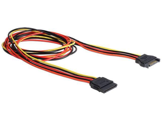Delock Cable Power SATA 15 Pin male > SATA 15 Pin female extension 100 cm kabelis datoram