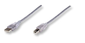 Manhattan Extension Cable USB 2.0 A-B M/M 1,8m Silver USB kabelis