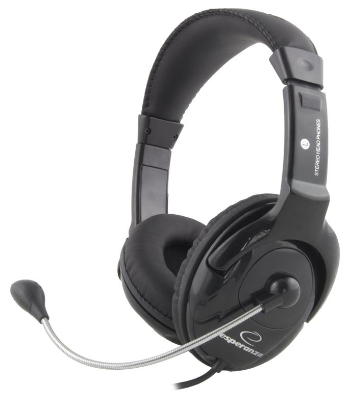 ESPERANZA Stereo Headset with microphone and volume control EH101 austiņas