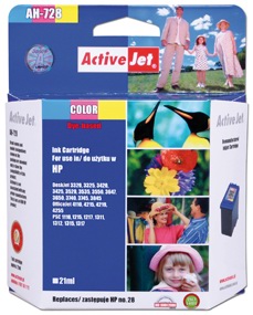 Ink ActiveJet AH-728 | Color | 21 ml | Refill | HP C8728A kārtridžs