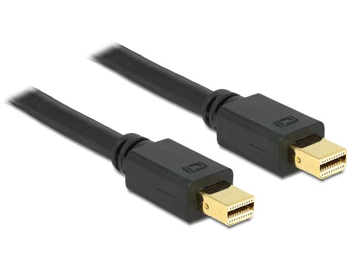 Delock Cable mini Displayport male - male 1m, black kabelis video, audio