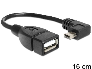 Delock adapter USB mini male 90'' > USB 2.0-A female OTG 16 cm