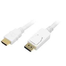 LOGILINK - Display Port to HDMI Cable White 2m kabelis video, audio