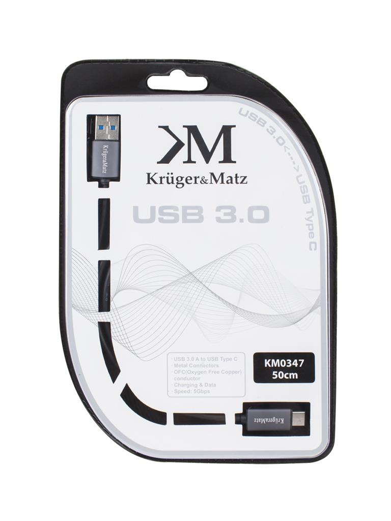 Cable USB 3.0 type C 5G 0.5m Kruger&Matz aksesuārs mobilajiem telefoniem