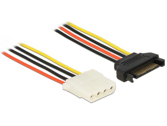 Delock Power Cable SATA 15 pin male > 4 pin female 20 cm kabelis datoram