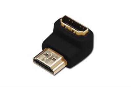 ASSMANN HDMI 2.0 HighSpeed w/Ethernetem Adapter HDMI A angled M HDMI A F black karte