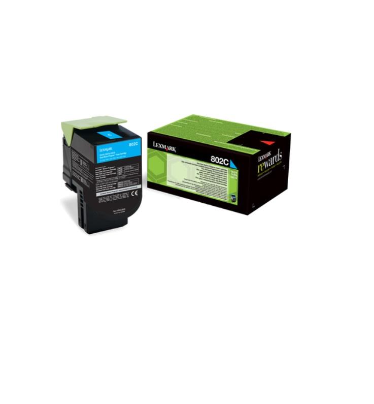 Toner Lexmark 802C cyan | return | 1000 pgs| CX310dn / CX310n / CX410de / CX410d toneris