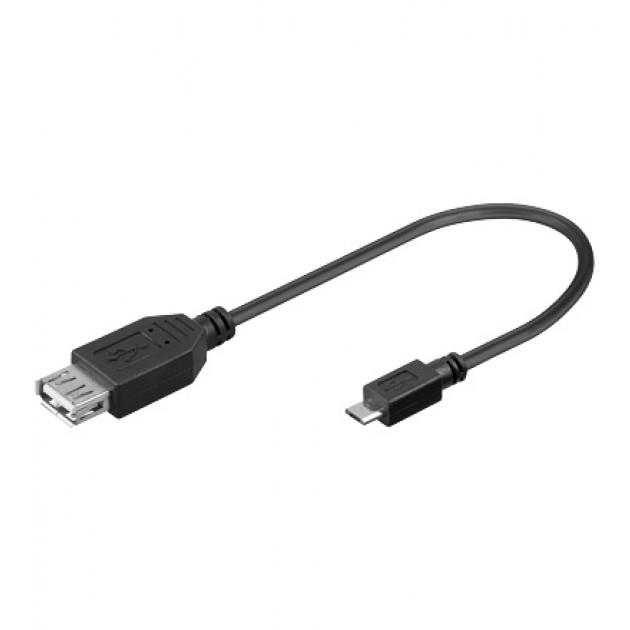Manhattan Hi-Speed USB 2.0 cable A female to micro B male, 20cm USB kabelis