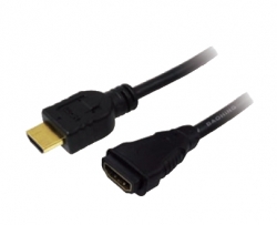 LOGILINK - Cable HDMI - HDMI 1.4 male / female, version Gold, lenght 2m kabelis video, audio