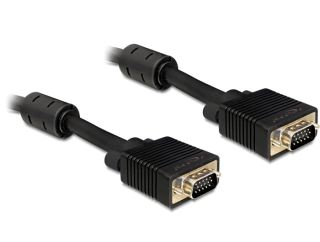 Delock VGA HD15M/HD15M dual-shielded w/2*ferrite core 5m cable kabelis video, audio