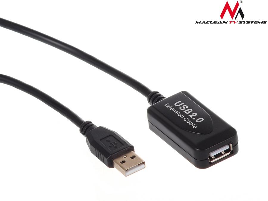 Maclean MCTV-757 Acive extension cable USB 2.0 10m kabelis, vads