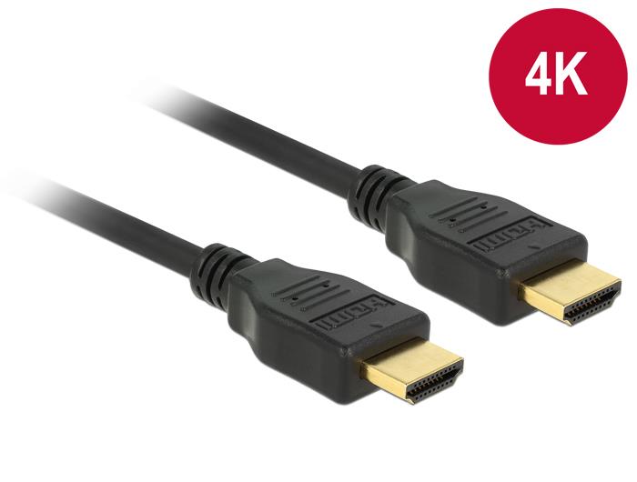 Delock Cable High Speed HDMI with Ethernet HDMI A male > HDMI A male 4K 2m kabelis video, audio