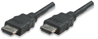 Manhattan Monitor Cable HDMI/HDMI 5m Shielded Black With Ethernet Chanel kabelis video, audio