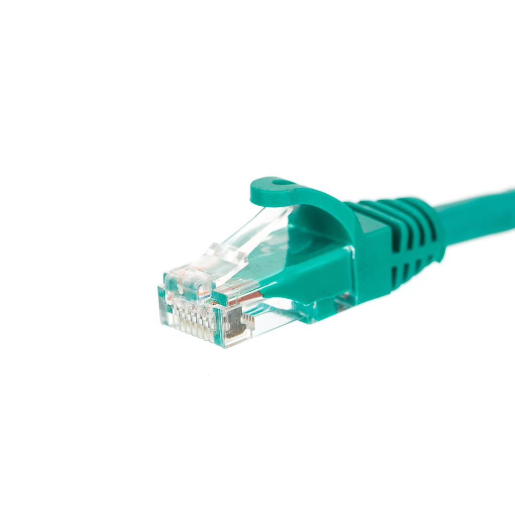 Netrack patch cable RJ45, snagless boot, Cat 6 UTP, 0.25m green kabelis, vads