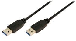 LOGILINK - Cable USB3.0 type A male to type A male, 1m, black USB kabelis
