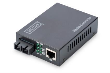 DIGITUS Professional Gigabit Ethernet Media Converter, RJ45 / SC datortīklu aksesuārs