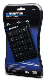 Manhattan Ultra Slim Numeric Keypad USB Black klaviatūra
