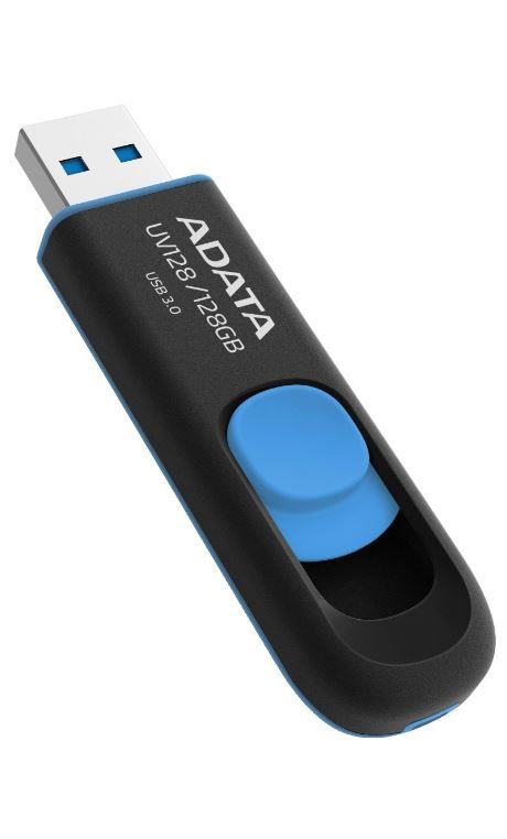 ADATA DashDrive UV128 128GB USB flash drive USB Type-A 3.2 Gen 1 (3.1 Gen 1) Black, Blue USB Flash atmiņa