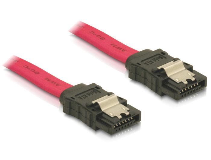 Delock SATA cable 50cm straight/straight metal red kabelis datoram