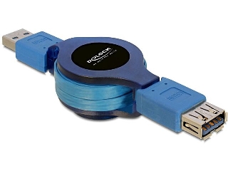 Delock extension cable USB 3.0, retractable, 1m USB kabelis