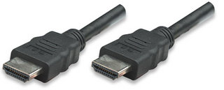 Manhattan Monitor Cable HDMI/HDMI 1.4 Ethernet 10m Black Nickel-plated contacts kabelis video, audio