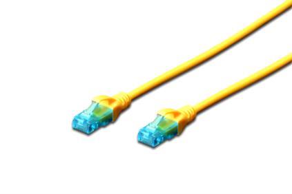DIGITUS Premium CAT 5e UTP patch cable, Length 5m, Color yellow kabelis, vads