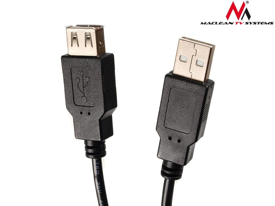 Maclean MCTV-744 USB 2.0 EXTENSION Cable Lead A Male Plug to A Female 3m kabelis, vads