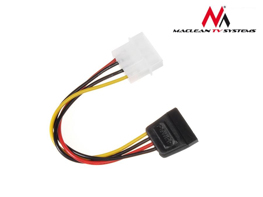 Maclean MCTV-633 Power Converter Cable Adapter Molex SATA kabelis datoram