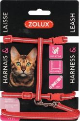 Zolux Zestaw spacerowy dla kota czerwony 4960960 (3336021200219) piederumi kaķiem