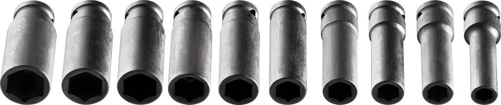 Neo Zestaw nasadek udarowych 6-katnych 10-24mm dlugich 10szt. (12-107) 12-107 (5907558414547)