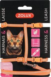 Zolux Zestaw spacerowy dla kota pomaranczowy 4960961 (3336026200214) piederumi kaķiem